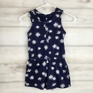 GAP Girl's Navy Blue Floral Romper Sleeveless Size S Summer Outfit